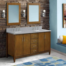 Load image into Gallery viewer, Bellaterra Home Vanity BellaTerra Home 61&quot; Double sink vanity in Walnut finish with Gray granite and rectangle sink 400901-61D-WA-GYR