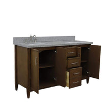 Load image into Gallery viewer, Bellaterra Home Vanity BellaTerra Home 61&quot; Double sink vanity in Walnut finish with Gray granite and rectangle sink 400901-61D-WA-GYR