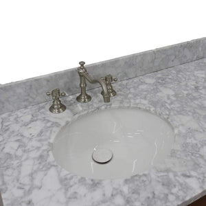Bellaterra Home Vanity BellaTerra Home 61" Double sink vanity in Walnut finish with White carrara marble and oval sink 400901-61D-WA-WMO