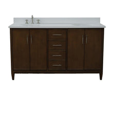 Load image into Gallery viewer, Bellaterra Home Vanity BellaTerra Home 61&quot; Double sink vanity in Walnut finish with White quartz and oval sink 400901-61D-WA-WEO