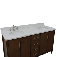 Load image into Gallery viewer, Bellaterra Home Vanity BellaTerra Home 61&quot; Double sink vanity in Walnut finish with White quartz and oval sink 400901-61D-WA-WEO