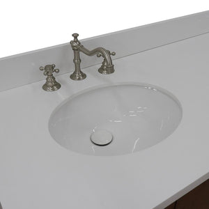 Bellaterra Home Vanity BellaTerra Home 61" Double sink vanity in Walnut finish with White quartz and oval sink 400901-61D-WA-WEO