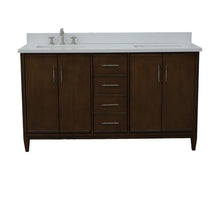 Load image into Gallery viewer, Bellaterra Home Vanity BellaTerra Home 61&quot; Double sink vanity in Walnut finish with White quartz and rectangle sink 400901-61D-WA-WER