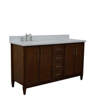Load image into Gallery viewer, Bellaterra Home Vanity BellaTerra Home 61&quot; Double sink vanity in Walnut finish with White quartz and rectangle sink 400901-61D-WA-WER