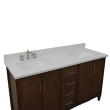 Load image into Gallery viewer, Bellaterra Home Vanity BellaTerra Home 61&quot; Double sink vanity in Walnut finish with White quartz and rectangle sink 400901-61D-WA-WER