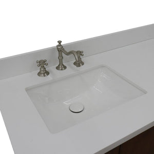 Bellaterra Home Vanity BellaTerra Home 61" Double sink vanity in Walnut finish with White quartz and rectangle sink 400901-61D-WA-WER