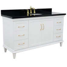 Load image into Gallery viewer, Bellaterra Home Vanity BellaTerra Home 61&quot; Double sink vanity in White finish and Black galaxy granite and oval sink 400800-61D-WH-BGO
