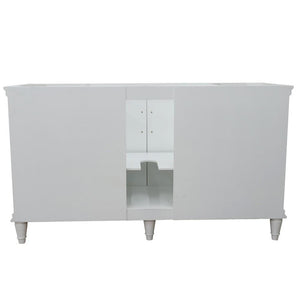 Bellaterra Home Vanity BellaTerra Home 61" Double sink vanity in White finish and Black galaxy granite and oval sink 400800-61D-WH-BGO