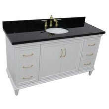 Load image into Gallery viewer, Bellaterra Home Vanity BellaTerra Home 61&quot; Double sink vanity in White finish and Black galaxy granite and oval sink 400800-61D-WH-BGO