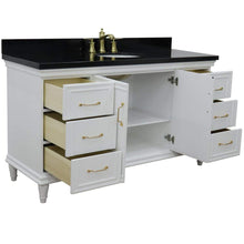 Load image into Gallery viewer, Bellaterra Home Vanity BellaTerra Home 61&quot; Double sink vanity in White finish and Black galaxy granite and oval sink 400800-61D-WH-BGO
