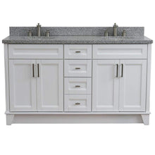 Load image into Gallery viewer, Bellaterra Home Vanity BellaTerra Home 61&quot; Double sink vanity in White finish and Gray granite and oval sink 400700-61D-WH-GYO