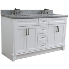 Load image into Gallery viewer, Bellaterra Home Vanity BellaTerra Home 61&quot; Double sink vanity in White finish and Gray granite and oval sink 400700-61D-WH-GYO