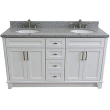 Load image into Gallery viewer, Bellaterra Home Vanity BellaTerra Home 61&quot; Double sink vanity in White finish and Gray granite and oval sink 400700-61D-WH-GYO