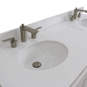Bellaterra Home Vanity BellaTerra Home 61" Double sink vanity in White finish and White quartz and oval sink 400700-61D-WH-WEO