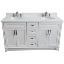 Load image into Gallery viewer, Bellaterra Home Vanity BellaTerra Home 61&quot; Double sink vanity in White finish and White quartz and oval sink 400700-61D-WH-WEO