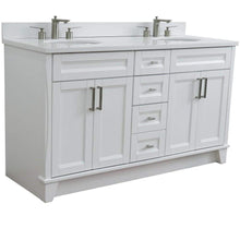 Load image into Gallery viewer, Bellaterra Home Vanity BellaTerra Home 61&quot; Double sink vanity in White finish and White quartz and oval sink 400700-61D-WH-WEO