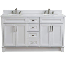 Load image into Gallery viewer, Bellaterra Home Vanity BellaTerra Home 61&quot; Double sink vanity in White finish and White quartz and oval sink 400700-61D-WH-WEO