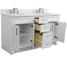 Load image into Gallery viewer, Bellaterra Home Vanity BellaTerra Home 61&quot; Double sink vanity in White finish and White quartz and oval sink 400700-61D-WH-WEO