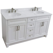 Load image into Gallery viewer, Bellaterra Home Vanity BellaTerra Home 61&quot; Double sink vanity in White finish and White quartz and oval sink 400700-61D-WH-WEO