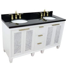 Load image into Gallery viewer, Bellaterra Home Vanity BellaTerra Home 61&quot; Double sink vanity in White finish with Black galaxy granite and oval sink  400990-61D-WH-BGO