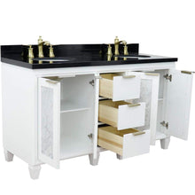 Load image into Gallery viewer, Bellaterra Home Vanity BellaTerra Home 61&quot; Double sink vanity in White finish with Black galaxy granite and oval sink  400990-61D-WH-BGO