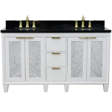 Load image into Gallery viewer, Bellaterra Home Vanity BellaTerra Home 61&quot; Double sink vanity in White finish with Black galaxy granite and oval sink  400990-61D-WH-BGO