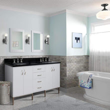 Load image into Gallery viewer, Bellaterra Home Vanity BellaTerra Home 61&quot; Double sink vanity in White finish with Black galaxy granite and oval sink 408001-61D-WH-BGO