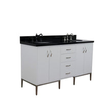 Load image into Gallery viewer, Bellaterra Home Vanity BellaTerra Home 61&quot; Double sink vanity in White finish with Black galaxy granite and oval sink 408001-61D-WH-BGO