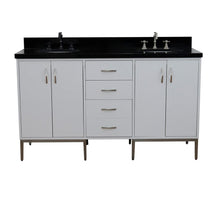 Load image into Gallery viewer, Bellaterra Home Vanity BellaTerra Home 61&quot; Double sink vanity in White finish with Black galaxy granite and oval sink 408001-61D-WH-BGO