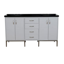 Load image into Gallery viewer, Bellaterra Home Vanity BellaTerra Home 61&quot; Double sink vanity in White finish with Black galaxy granite and oval sink 408001-61D-WH-BGO