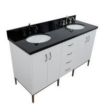 Load image into Gallery viewer, Bellaterra Home Vanity BellaTerra Home 61&quot; Double sink vanity in White finish with Black galaxy granite and oval sink 408001-61D-WH-BGO