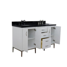 Load image into Gallery viewer, Bellaterra Home Vanity BellaTerra Home 61&quot; Double sink vanity in White finish with Black galaxy granite and oval sink 408001-61D-WH-BGO