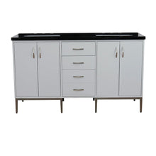 Load image into Gallery viewer, Bellaterra Home Vanity BellaTerra Home 61&quot; Double sink vanity in White finish with Black galaxy granite and rectangle sink 408001-61D-WH-BGR