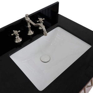 Bellaterra Home Vanity BellaTerra Home 61" Double sink vanity in White finish with Black galaxy granite and rectangle sink 408001-61D-WH-BGR