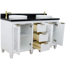 Load image into Gallery viewer, Bellaterra Home Vanity BellaTerra Home 61&quot; Double sink vanity in White finish with Black galaxy granite and round sink 400990-61D-WH-BGRD