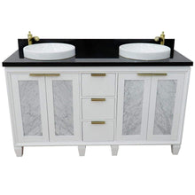 Load image into Gallery viewer, Bellaterra Home Vanity BellaTerra Home 61&quot; Double sink vanity in White finish with Black galaxy granite and round sink 400990-61D-WH-BGRD