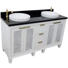 Load image into Gallery viewer, Bellaterra Home Vanity BellaTerra Home 61&quot; Double sink vanity in White finish with Black galaxy granite and round sink 400990-61D-WH-BGRD