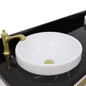 Bellaterra Home Vanity BellaTerra Home 61" Double sink vanity in White finish with Black galaxy granite and round sink 400990-61D-WH-BGRD