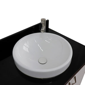 Bellaterra Home Vanity BellaTerra Home 61" Double sink vanity in White finish with Black galaxy granite and round sink 408001-61D-WH-BGRD
