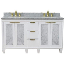 Load image into Gallery viewer, Bellaterra Home Vanity BellaTerra Home 61&quot; Double sink vanity in White finish with Gray granite and rectangle sink 400990-61D-WH-GYR
