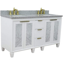 Load image into Gallery viewer, Bellaterra Home Vanity BellaTerra Home 61&quot; Double sink vanity in White finish with Gray granite and rectangle sink 400990-61D-WH-GYR