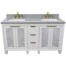 Load image into Gallery viewer, Bellaterra Home Vanity BellaTerra Home 61&quot; Double sink vanity in White finish with Gray granite and rectangle sink 400990-61D-WH-GYR