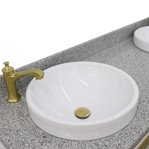 Bellaterra Home Vanity BellaTerra Home 61" Double sink vanity in White finish with Gray granite and round sink 400990-61D-WH-GYRD