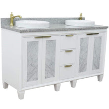 Load image into Gallery viewer, Bellaterra Home Vanity BellaTerra Home 61&quot; Double sink vanity in White finish with Gray granite and round sink 400990-61D-WH-GYRD