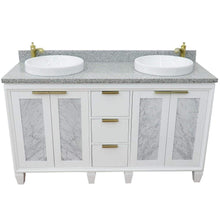 Load image into Gallery viewer, Bellaterra Home Vanity BellaTerra Home 61&quot; Double sink vanity in White finish with Gray granite and round sink 400990-61D-WH-GYRD