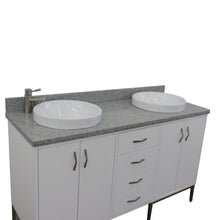 Load image into Gallery viewer, Bellaterra Home Vanity BellaTerra Home 61&quot; Double sink vanity in White finish with Gray granite and round sink 408001-61D-WH-GYRD