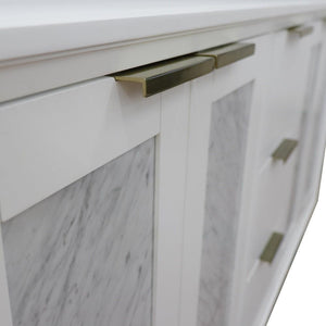 Bellaterra Home Vanity BellaTerra Home 61" Double sink vanity in White finish with White carrara marble and oval sink 400990-61D-WH-WMO