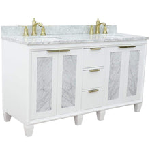 Load image into Gallery viewer, Bellaterra Home Vanity BellaTerra Home 61&quot; Double sink vanity in White finish with White carrara marble and oval sink 400990-61D-WH-WMO