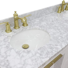 Load image into Gallery viewer, Bellaterra Home Vanity BellaTerra Home 61&quot; Double sink vanity in White finish with White carrara marble and oval sink 400990-61D-WH-WMO