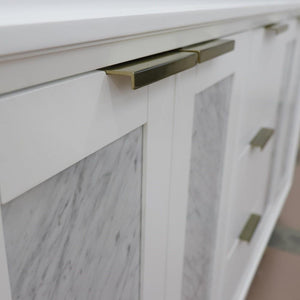 Bellaterra Home Vanity BellaTerra Home 61" Double sink vanity in White finish with White carrara marble and rectangle sink 400990-61D-WH-WMR